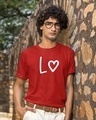 Shop Pack of 2 Unisex Red Love Couple T-shirt-Design