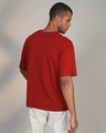 Shop Unisex Red Typography Oversized T-shirt-Full