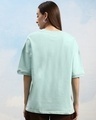 Shop Unisex Turquoise Blue Embossed Printed Loose Fit  T-shirt-Full