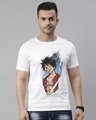 Shop Unisex White D Luffy - One Piece Anime T-shirt-Front