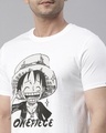 Shop Unisex White Happy Luffy  Anime T-shirt-Full