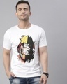 Shop Unisex White Naruto Sasuke Anime T-shirt-Front