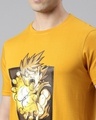 Shop Unisex Yellow Dragon Ball Z - Power Through Graphic Printed Anime T-shirt