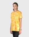 Shop Women's Yellow & White Tie & Dye Relaxed Fit T-shirt-Design