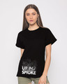 Shop Up In Smoke Typography Boyfriend T-Shirt-Front