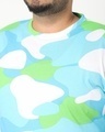Shop Upbeat Blue Camo AOP Plus Size Half Sleeve T-shirt