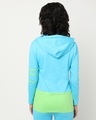 Shop Upbeat Blue Color Block Slim Fit Hoodie T-shirt-Design
