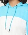 Shop Upbeat Blue Color Block Hoodie T-shirt