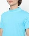 Shop Upbeat Blue Extended Collar Half Sleeve T-shirt
