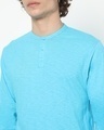 Shop Upbeat Blue Full Sleeve Henley T-shirt