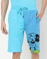 Shop Upbeat Blue Mickey Half N Half Shorts-Front
