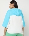 Shop Upbeat Blue Plus Size Color Block Oversized Hoodie T-shirt-Design