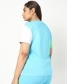 Shop Upbeat Blue Plus Size Color Block T-shirt-Design