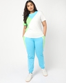 Shop Upbeat Blue Plus Size Color Block T-shirt-Full