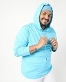 Shop Upbeat Blue Plus Size Full sleeve Hoodie T-shirt-Front