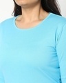 Shop Upbeat Blue  Plus Size Full Sleeve T-shirt