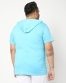 Shop Upbeat Blue Plus Size Half Sleeve Hoodie T-shirt-Design
