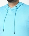 Shop Upbeat Blue Plus Size Half Sleeve Hoodie T-shirt