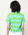 Shop Women's Green & Blue Striped Polo T-shirt-Design