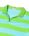 Shop Women's Green & Blue Striped Polo T-shirt