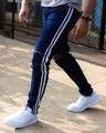 Shop Dark Blue Knee Zipped Denim Jeans-Design