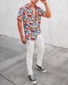 Shop Men's Multi Color Boom Snap Printed Half Sleeves Shirt-Full
