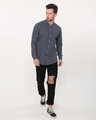 Shop Urban Grey Mandarin Collar Full Sleeve Pique Shirt-Full