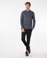 Shop Urban Grey Zip Henley Full Sleeve Pique T-Shirt-Full