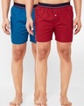 Shop Pack of 2 Men's Blue & Red All Over Printed Boxers-Front