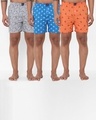 Shop Pack of 3 Men's Multicolor All Over Printed Boxers-Front