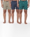 Shop Pack of 3 Men's Multicolor All Over Printed Boxers-Front