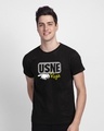Shop Ussne Kiya Left Half Sleeve T-Shirt-Front