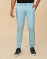 Shop Utah Sky Blue Slim Fit Cotton Chino Pants-Front