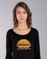 Shop Vacation Mode On Scoop Neck Full Sleeve T-Shirt-Front