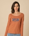 Shop Vacay Mode Scoop Neck Full Sleeve T-Shirt-Front
