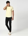Shop Vanilla Yellow Raw Edge Slub Halfsleeve T-Shirt-Full