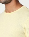 Shop Vanilla Yellow Raw Edge Slub Halfsleeve T-Shirt