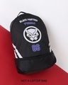 Shop Unisex Black Varsity Panther Small Backpack-Front