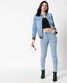 Shop Varsity Blue Denim Jacket