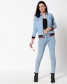 Shop Women's Blue Relaxed Fit Denim Jacket-Full