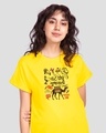 Shop Vath Thi Gujarati Boyfriend T-Shirt Pineapple Yellow-Front