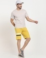 Shop Vax Yellow Men's Solid One Side Printed Strip Shorts-Full