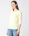 Shop Women's Vax Yellow 3/4 Sleeve Slim Fit T-shirt-Design