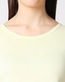 Shop Women's Vax Yellow 3/4 Sleeve Slim Fit T-shirt