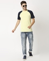 Shop Vax Yellow Raglan Half Sleeves T-Shirt