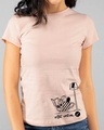 Shop Vibe Check Half Sleeve Printed T-Shirt Baby Pink (TJL)-Front