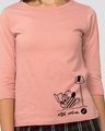 Shop Vibe Check Round Neck 3/4 Sleeve T-Shirt Misty Pink (TJL)-Front