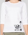 Shop Vibe Check Round Neck 3/4 Sleeve T-Shirt White (TJL)-Front