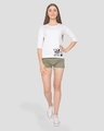Shop Vibe Check Round Neck 3/4 Sleeve T-Shirt White (TJL)-Full