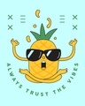 Shop Vibing pineapple Half Sleeve T-Shirt